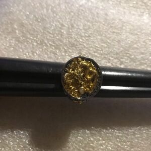 Gold snake and Black Statement Ring